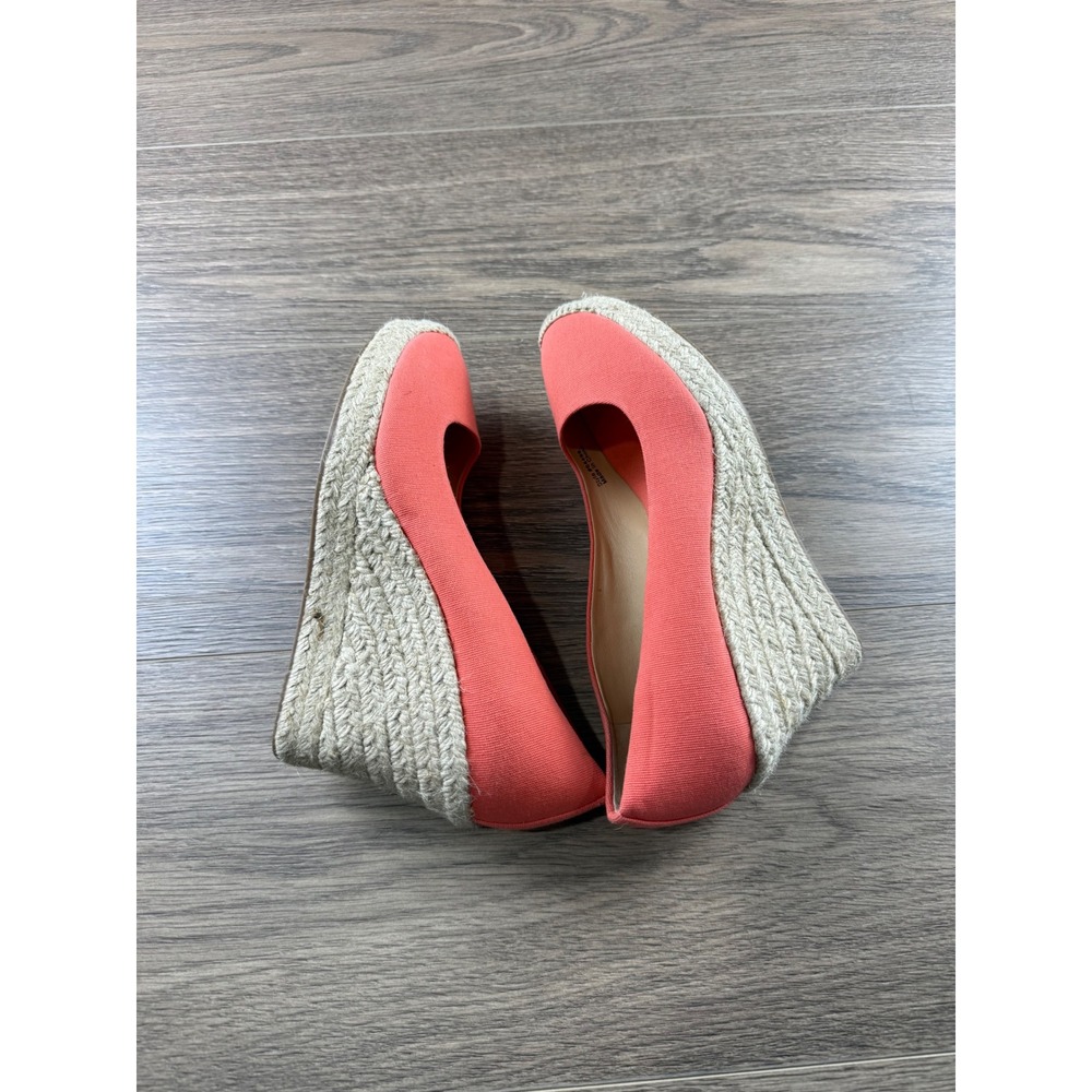 J.Crew Seville Women's Espadrille Wedges Coral Size 8 Spring Round Toe 3.5" Heel - Picture 6 of 12